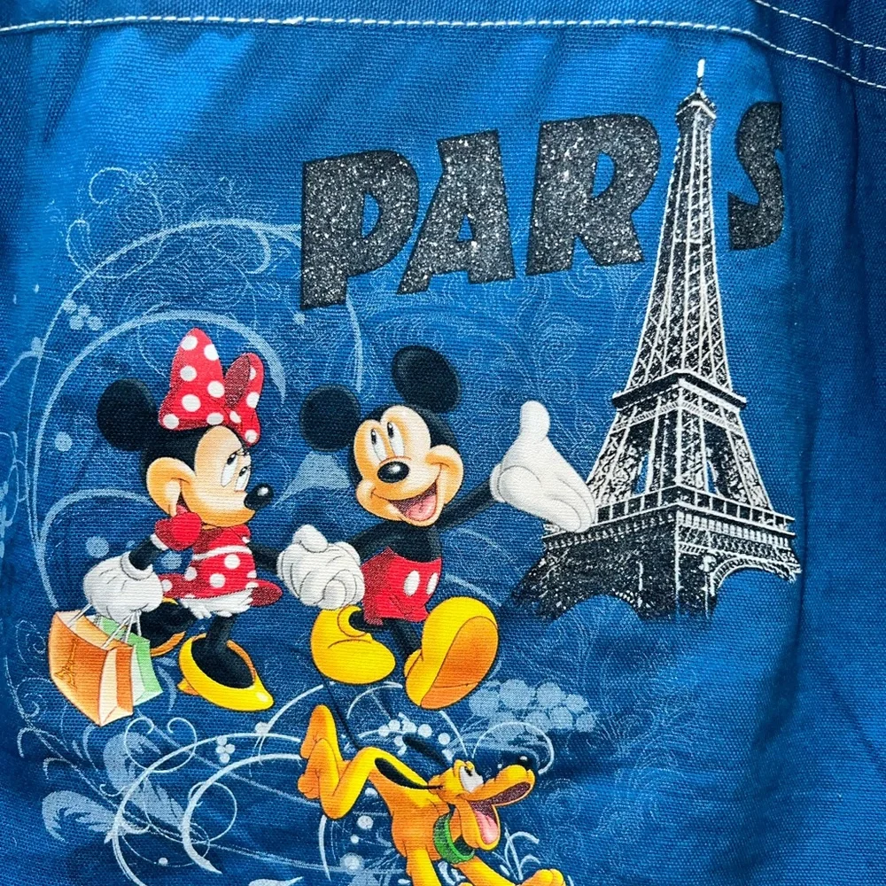 Disney‎ Blue Tote Bag With Eiffel Tower Paris Blue
